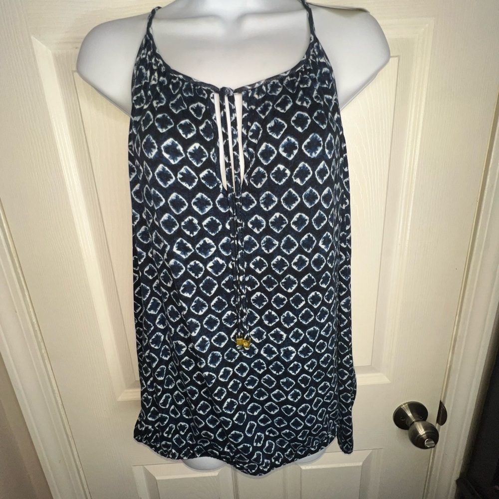 NWT Michael Kors MK Women’s Small Navy Cold Shoulder Long Sleeve Blouse Top S - Picture 12 of 15